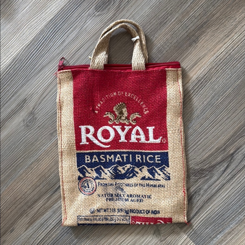 Red and Tan Tote Bag